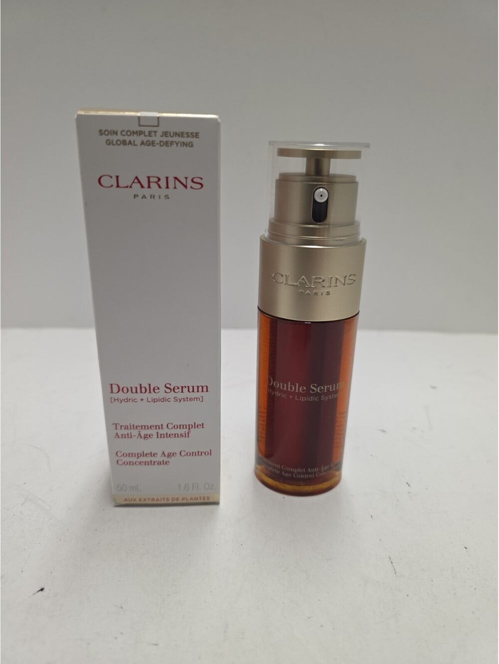 Clarins Double Serum 1.6 oz Complete Age Control Concentrate Hydric/Lipidic 50ml
